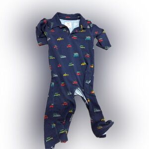 Little sleepies Christmas One Piece with Colorful Christmas trucks